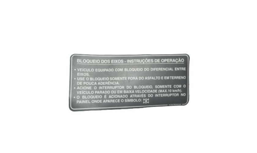 ETIQUETA OPERACAO DIFERENCIAL 6X4 FORD NOVO CARGO 2622 6X4 2623 6X4 2628 6X4 262