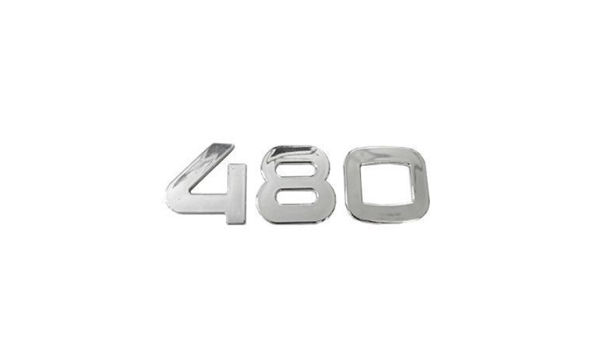 EMBLEMA LATERAL CROMADO SIGLA 480 PARA IVECO STRALIS TRAKKER 480CV  (5801420584)