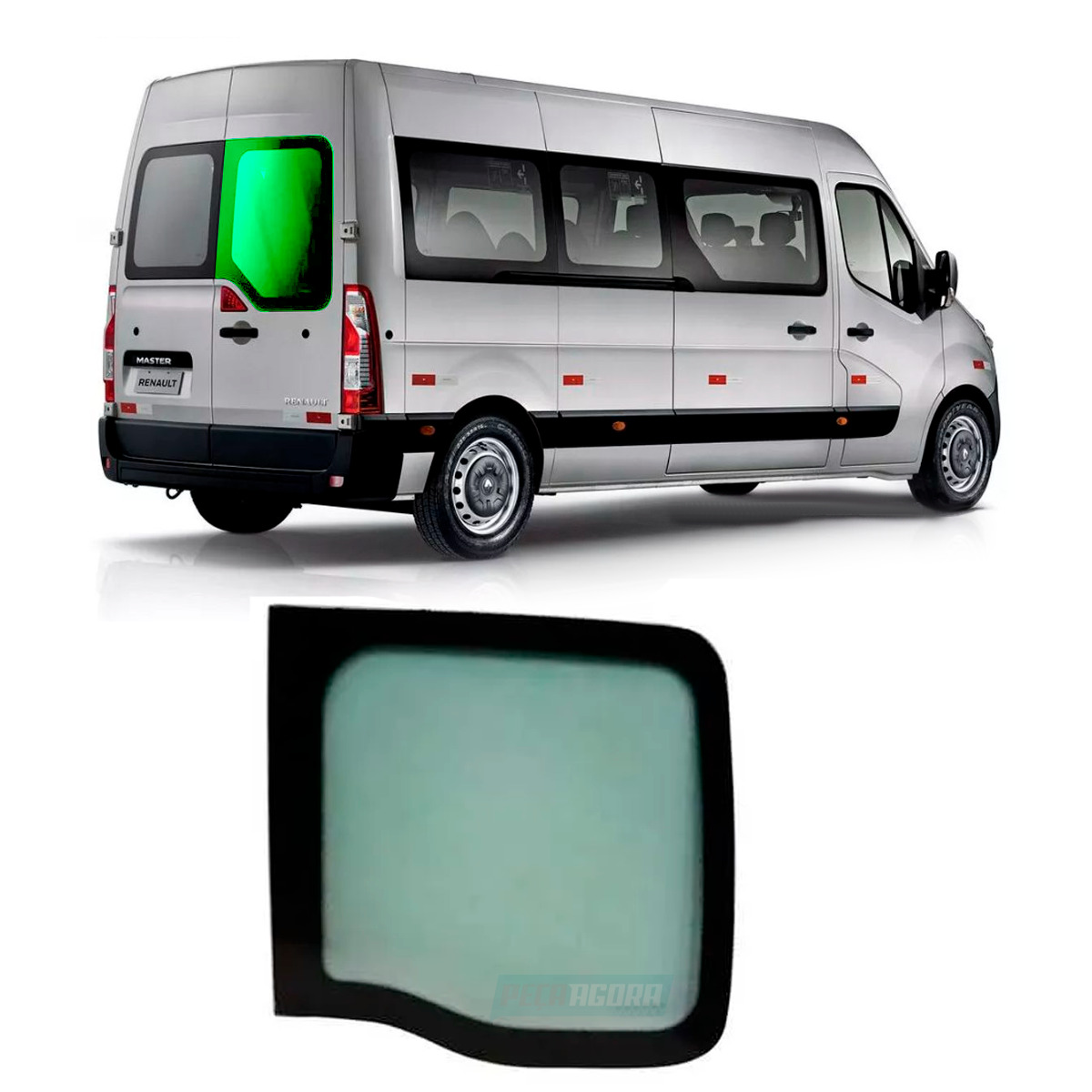 VIDRO VIGIA DIR SERIG 840X775 CURVO RENAULT MASTER NOVA 2013 2 VAOS 3 VAOS <P>RE