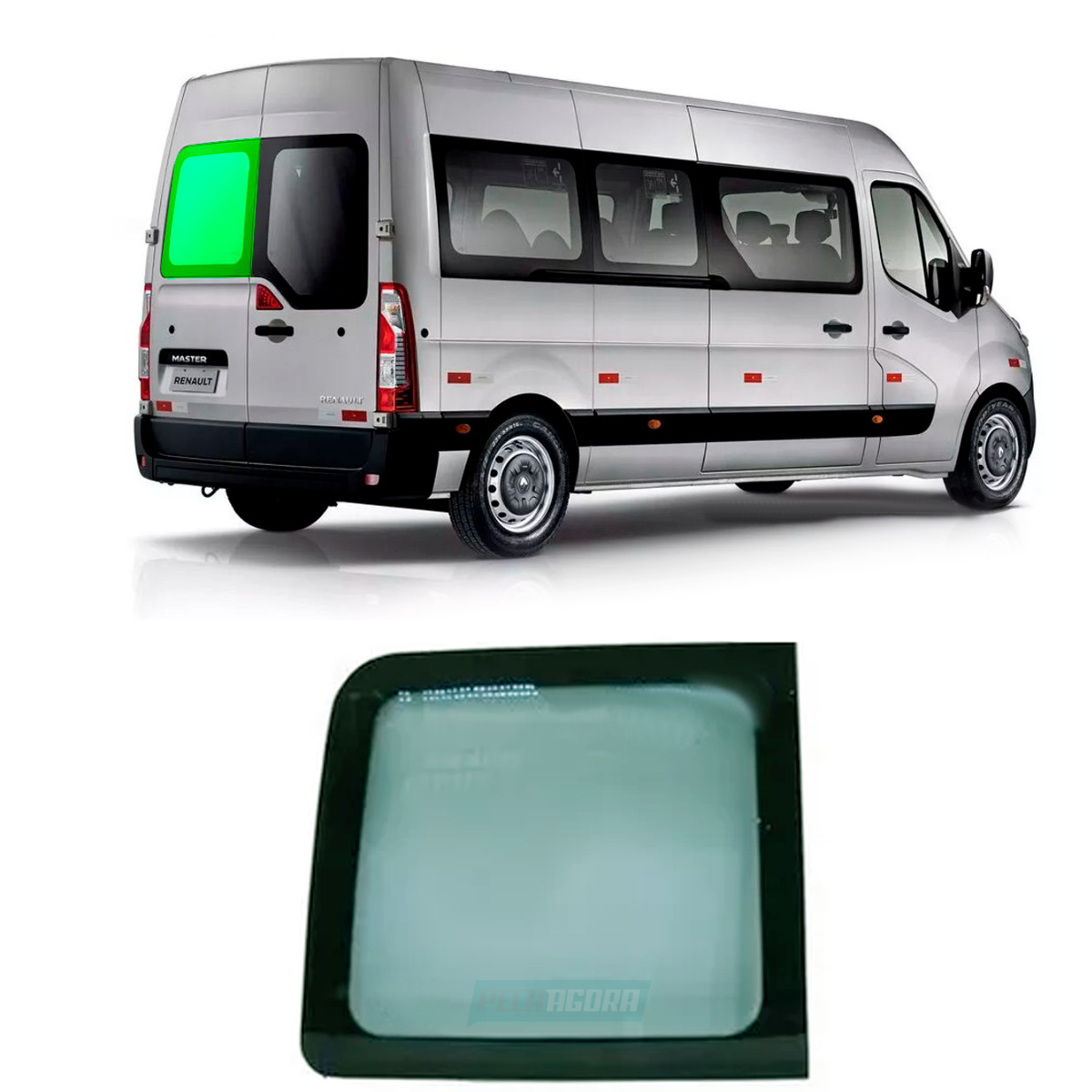 VIDRO VIGIA ESQ SERIG 790X680 CURVO RENAULT MASTER NOVA 2013 2 VAOS 3 VAOS <P>RE