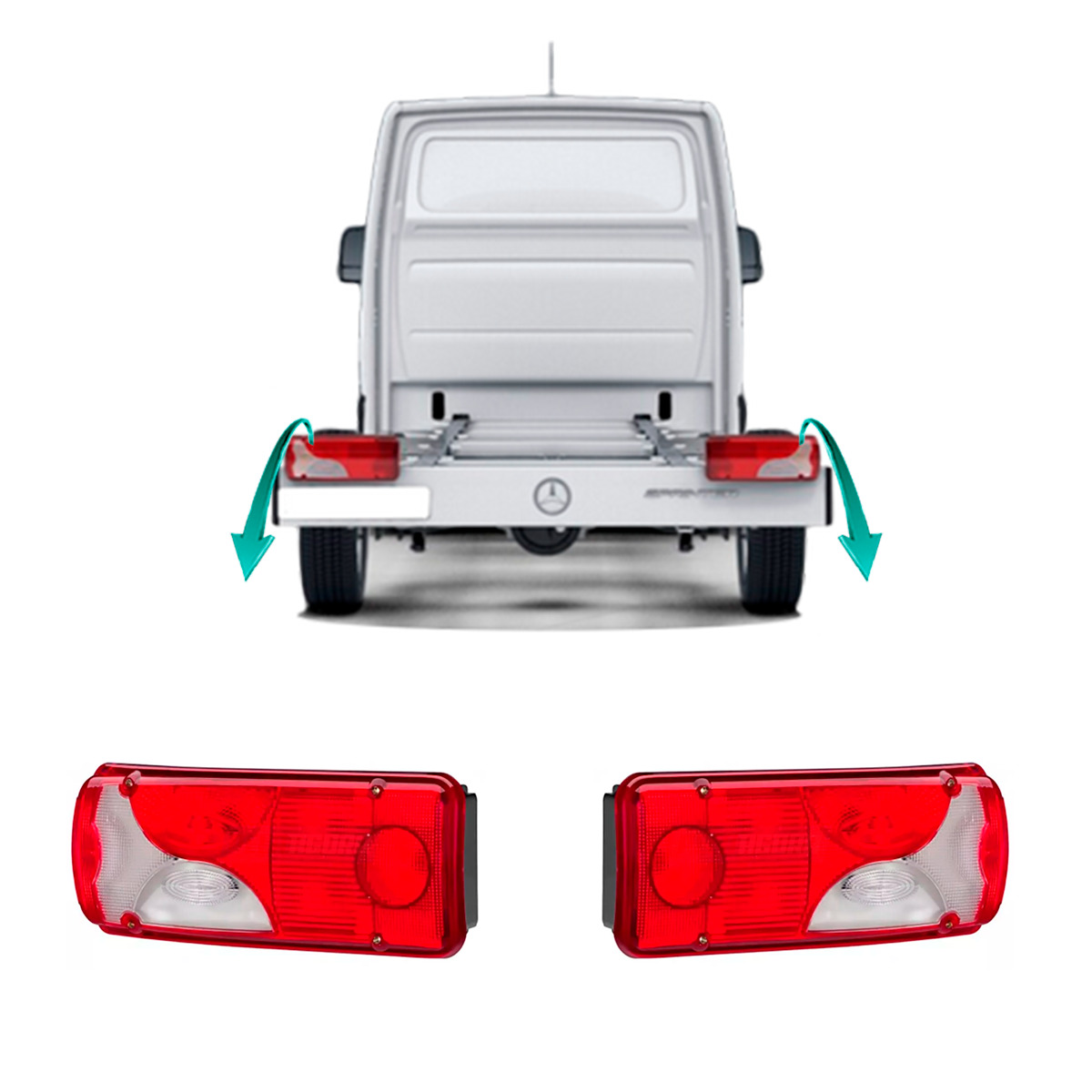 PAR LANTERNA TRASEIRA DIR ESQ MB SPRINTER STREET 313 415 515 CDI 2013 EM DIANTE 