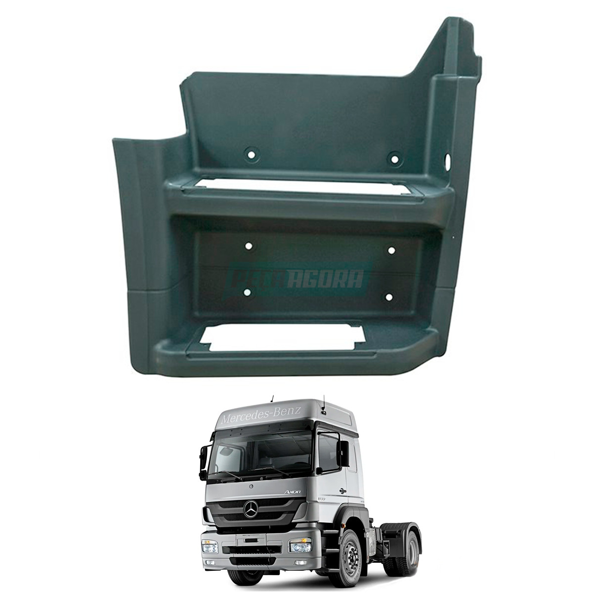 ESTRIBO DIREITO MB AXOR 1933 2831 - 2 DEGRAUS - FIBRA INJETADA (9406660901-94066