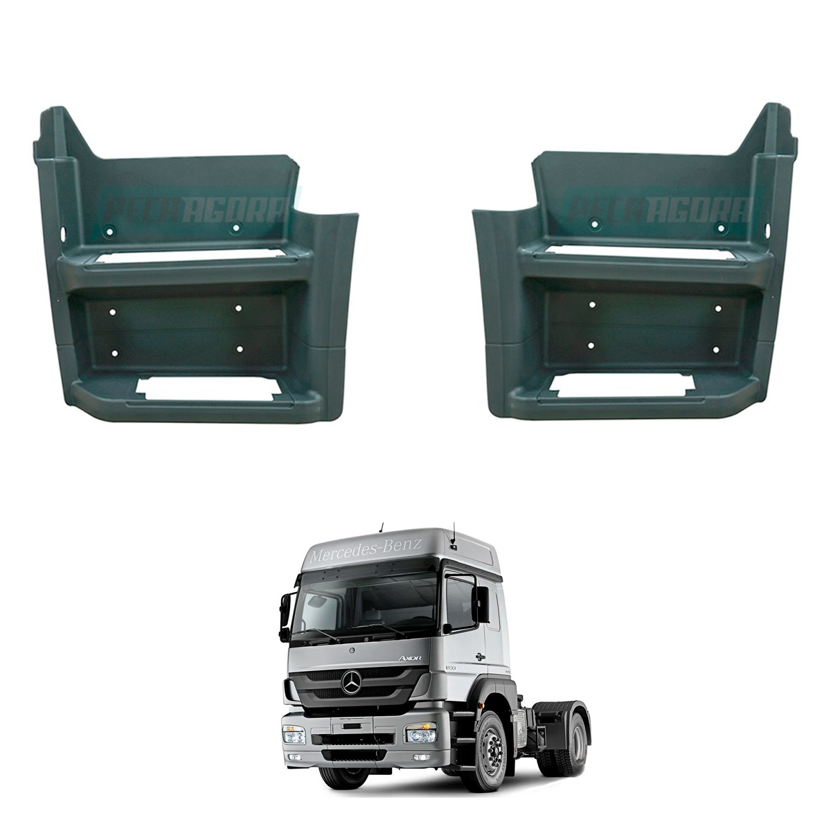 PAR ESTRIBO MB AXOR 1933 2831 2 DEGRAUS FIBRA INJETADA	 (K.9406660801-M30229.1-9