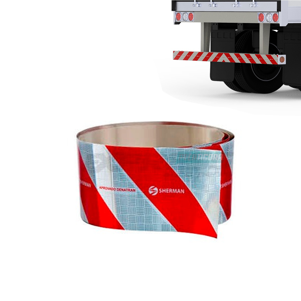 CAIXA 10 FAIXA REFLETIVA PARACHOQUE CAMINHAO CARRETAS 2,4 METROS HOMOLOGADA (CX.