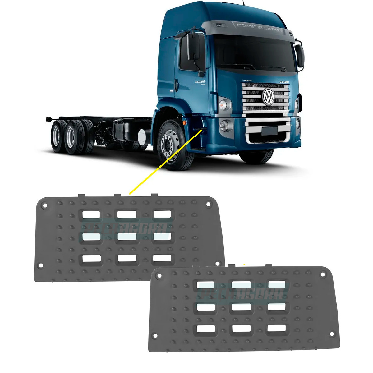 PAR TAPETE ESTRIBO CINZA ESQUERDO DIREITO SUPERIOR VW CONSTELLATION 13180 15180 