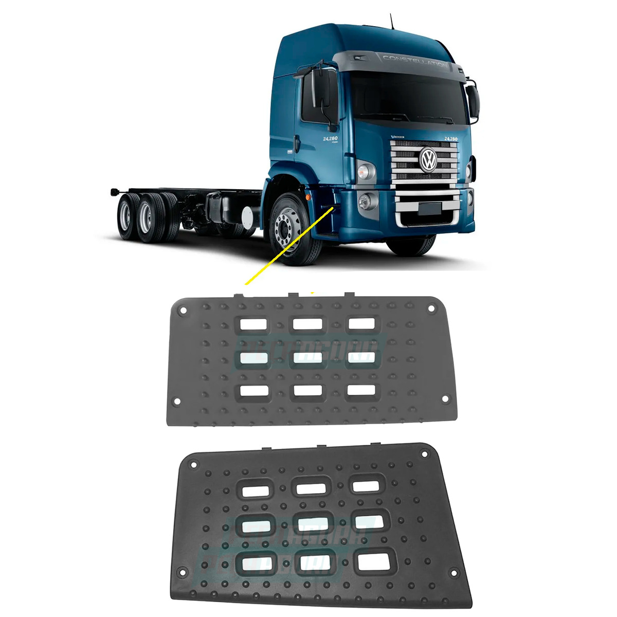 PAR TAPETE ESTRIBO CINZA ESQUERDO SUPERIOR INFERIOR VW CONSTELLATION 13180 15180