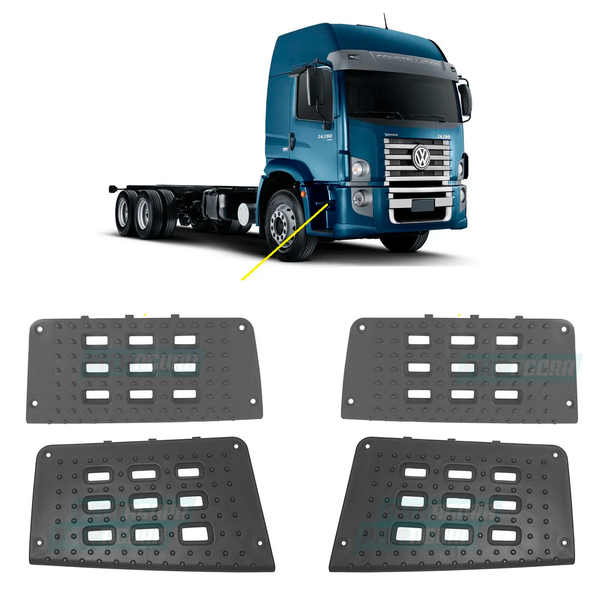 KIT TAPETE ESTRIBO DIREITO ESQUERDO SUPERIOR INFERIOR VW CONSTELLATION 13180 151