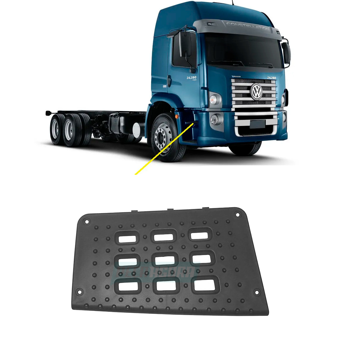 TAPETE ESTRIBO CINZA INFERIOR ESQUERDO VW CONSTELLATION 13180 15180 17250 24250 