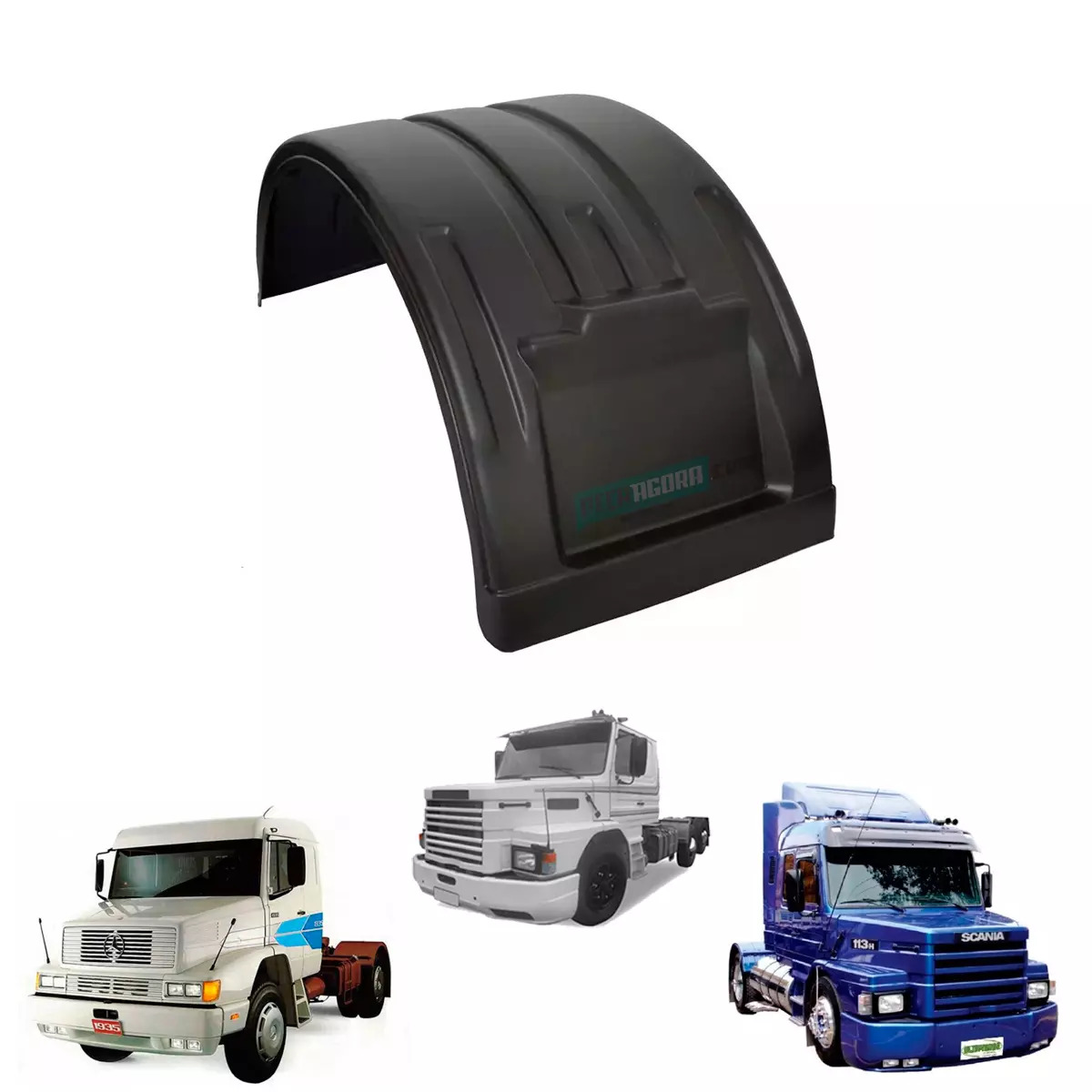 PARALAMA TRACAO TRASEIRO PRETO MB 1630 1935 1941 SCANIA 112 113 143 FIBRA REFORC