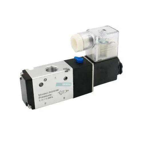 VALVULA SOLENOIDE 3/2 VIAS 1/4 NORMAL FECHADA TUBO 8MM 12VCC 24VCC 220VCA 110VCA