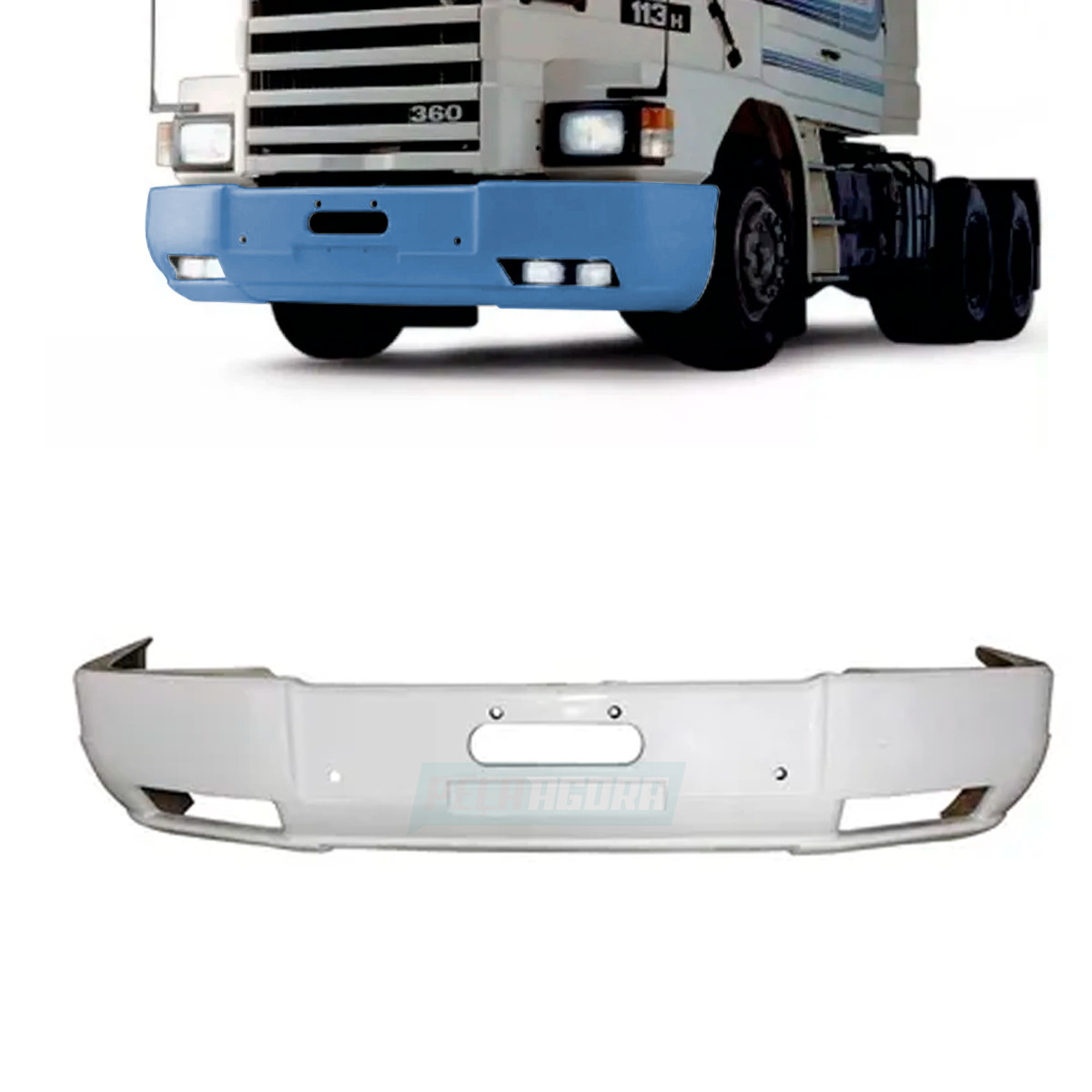 PARACHOQUE SCANIA T113 BICUDO PONTA LONGA COM ABERTURA PARA FAROL AUXILIAR - FIB