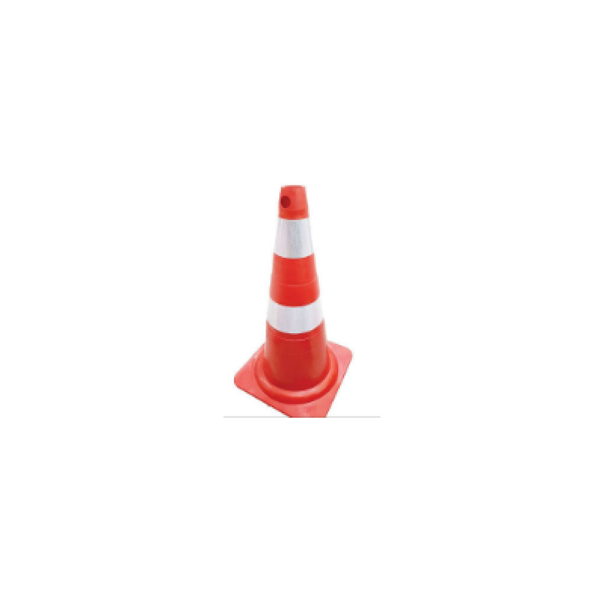 CONE SEGURANCA LARANJA/BRANCO 75CM FLEXIVEL COM FAIXA REFLET (462692)