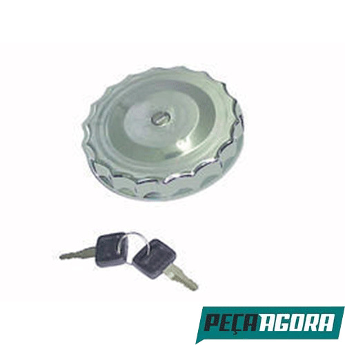 TAMPA TANQUE CROMADA COM CHAVE MB TODOS ATE 89 FNM AGRALE VOLVO EDC SH NH TANQUE