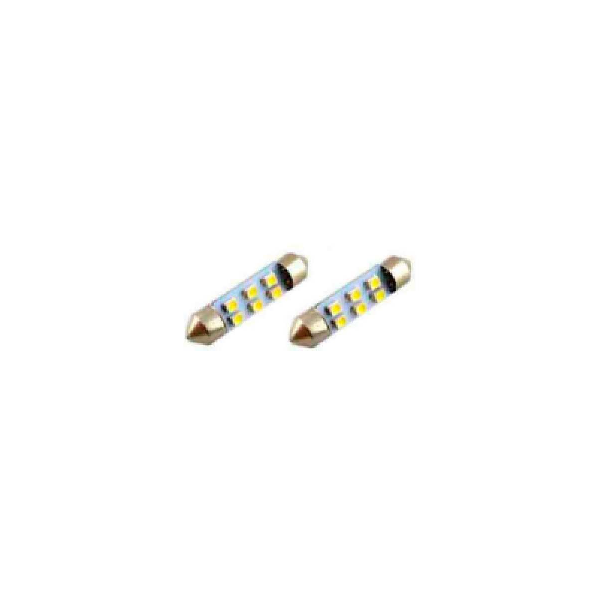 PAR LAMPADA IMPORTADA LED TORPEDO 12V 06 LEDS 42MM BRANCA (PAR) (435443)