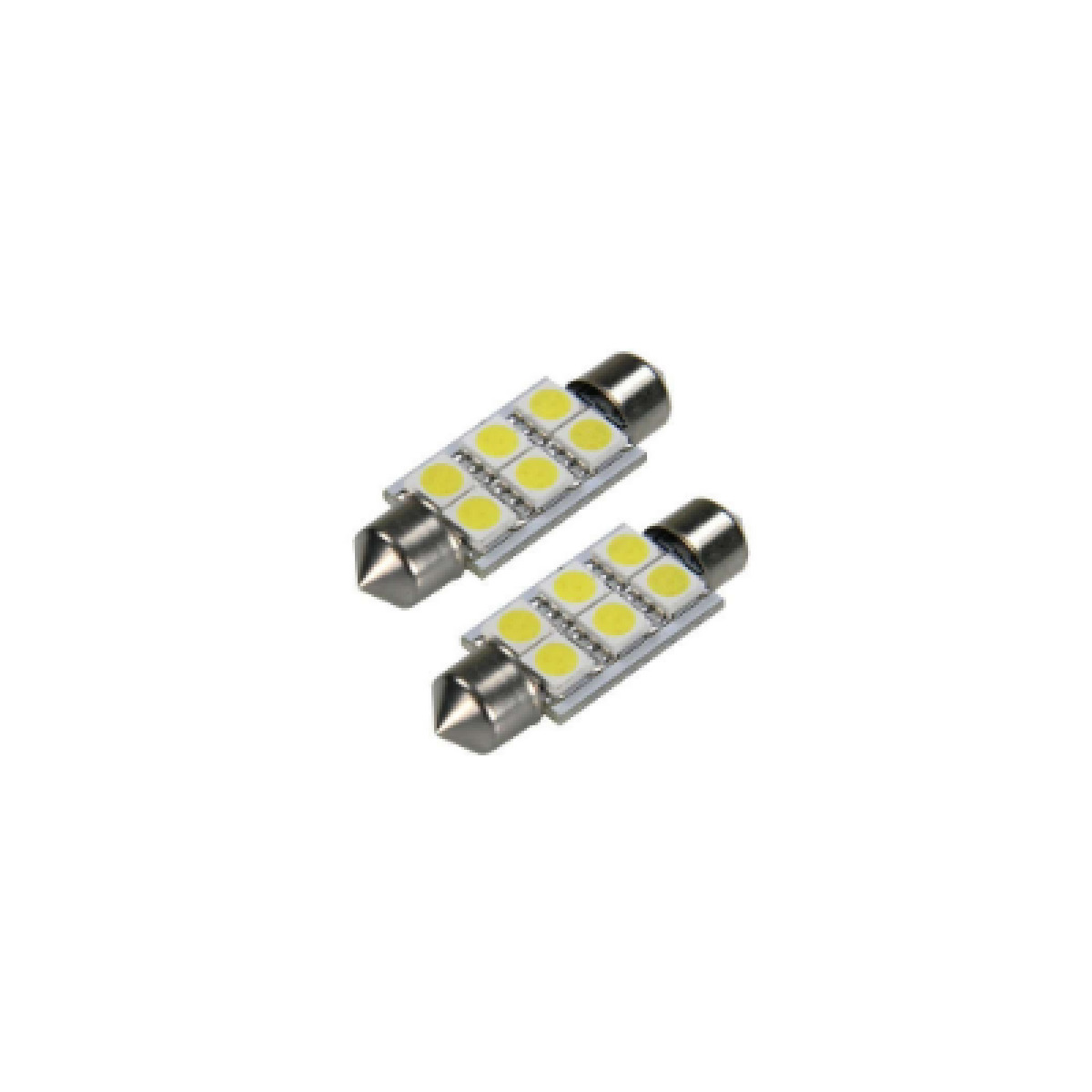 PAR LAMPADA IMPORTADA LED TORPEDO 12V 06 LEDS 36MM AZUL (PAR) (435432)