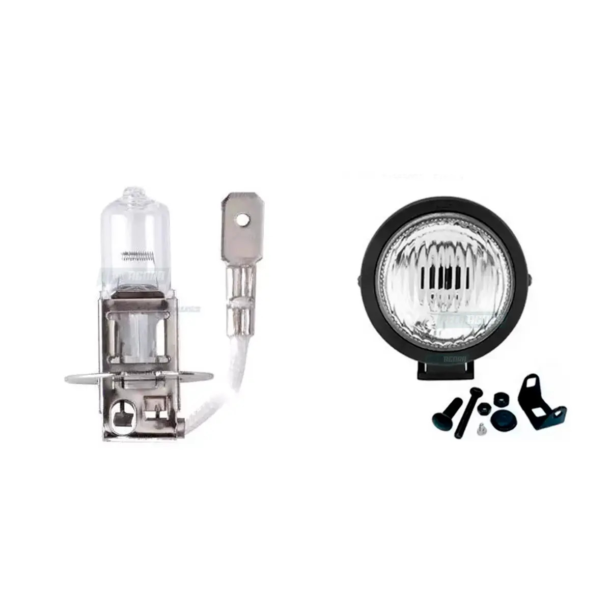 KIT FAROL REDONDO CRISTAL NEBLINA  COM LAMPADA H3 MILHA MINI SUN RAY 85MM (K.GL0