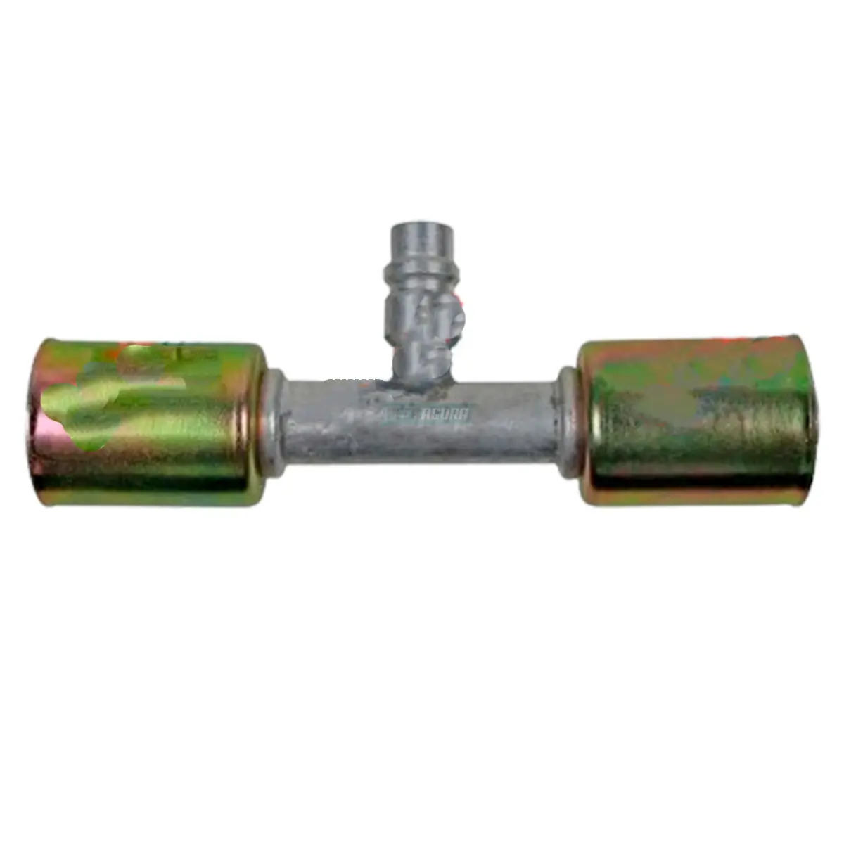 EMENDA 10MM ALUMINIO COM VALVULA SERVICO R134 COM CLIP (RC.450.111)