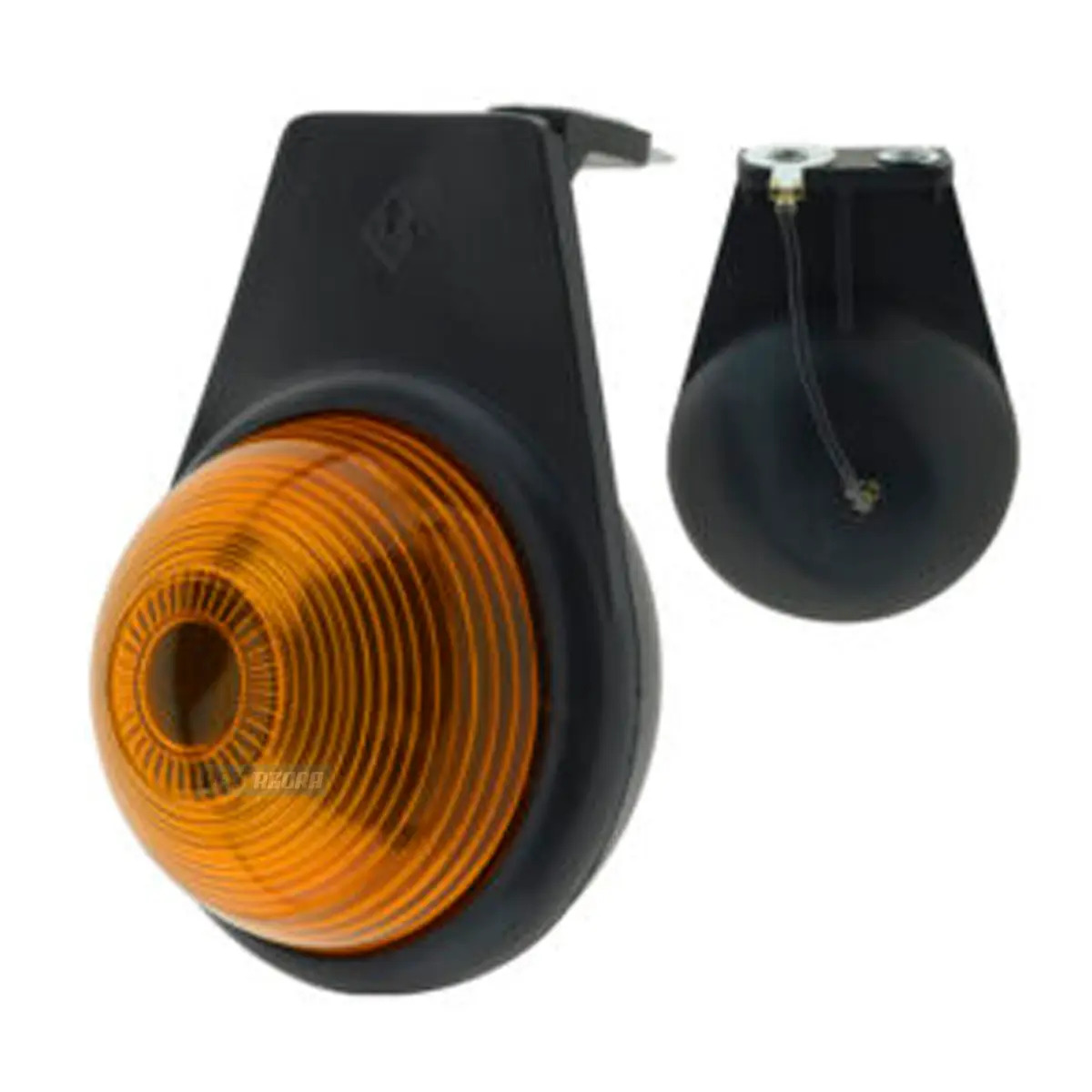 LANTERNA LATERAL CAMINHAO CARRETAS COM SUPORTE BORRACHA AMBAR (LS566-AM)