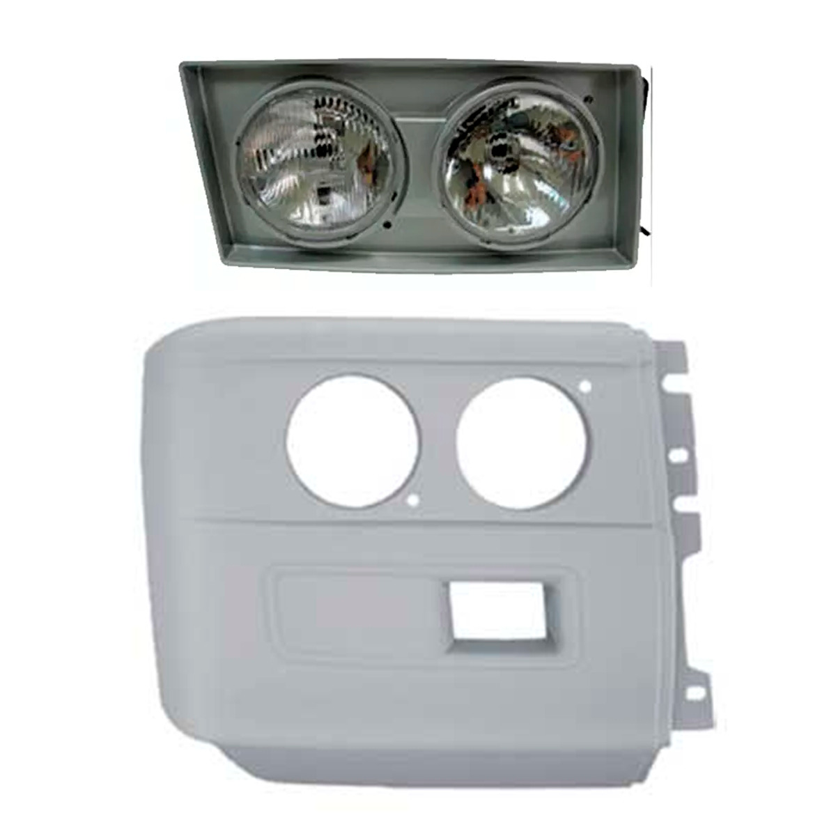 KIT PONTEIRA PARACHOQUE SPOILER COM FAROL DIREITO VW WORKER 13140 13170 13180 13