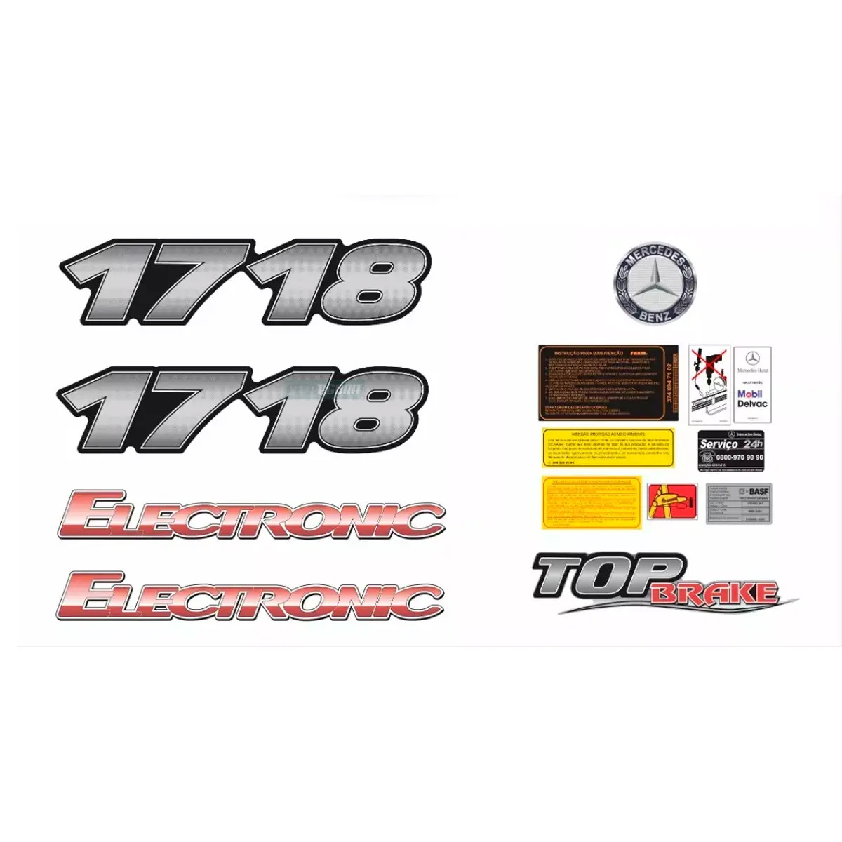 KIT EMBLEMAS COMPATIVEL MB 1718 TOP BRAKER  (KRT117)