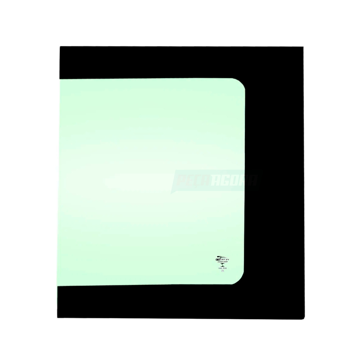 2° VIDRO ESQUERDO JANELA DIANTEIRA VERDE SERIG 460X633 CURVO FORD TRANSIT 2008 