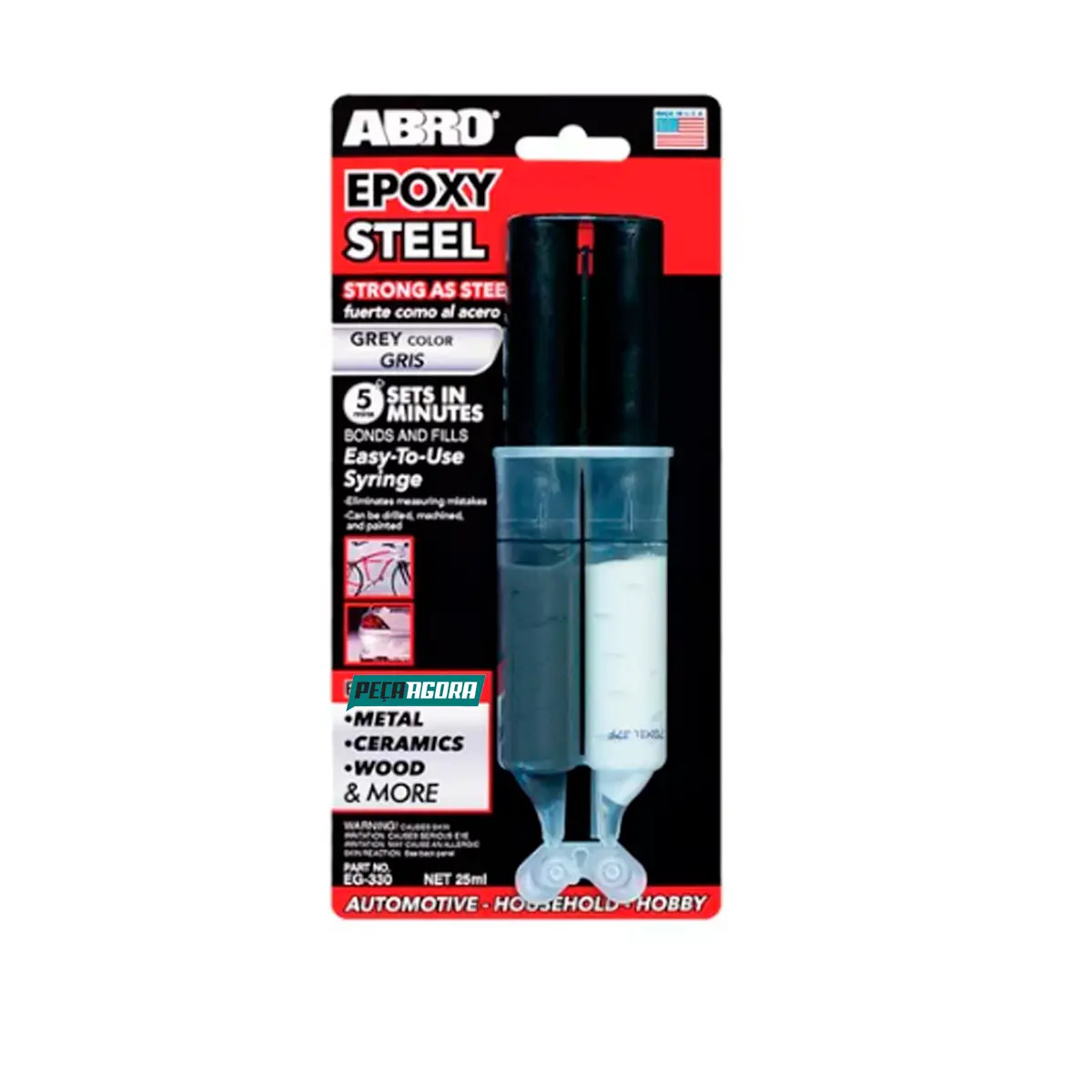 COLA EPOXI TITANIO PARA METAIS ABRO EG 330 25ML (EG330)