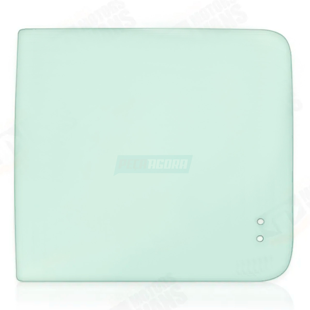 1° VIDRO DIREITO 2° VIDRO ESQUERDO LATERAL MOVEL VERDE 575X535 CURVO COM FURO 