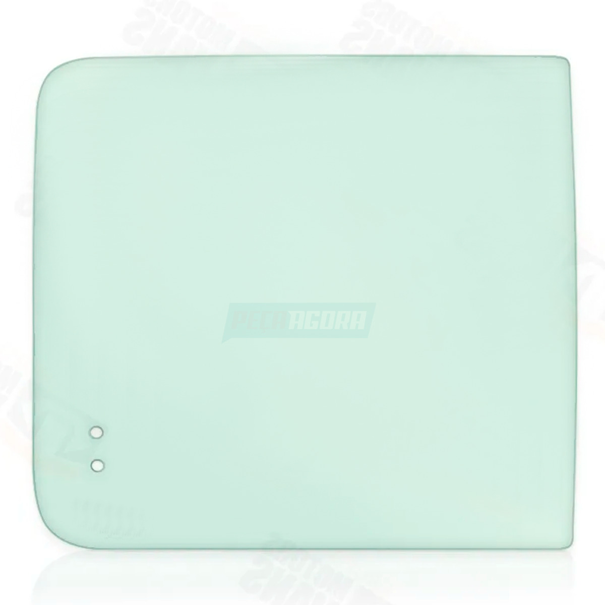 1° VIDRO ESQUERDO 2° VIDRO DIREITO LATERAL MOVEL VERDE 575X535 CURVO COM FURO 