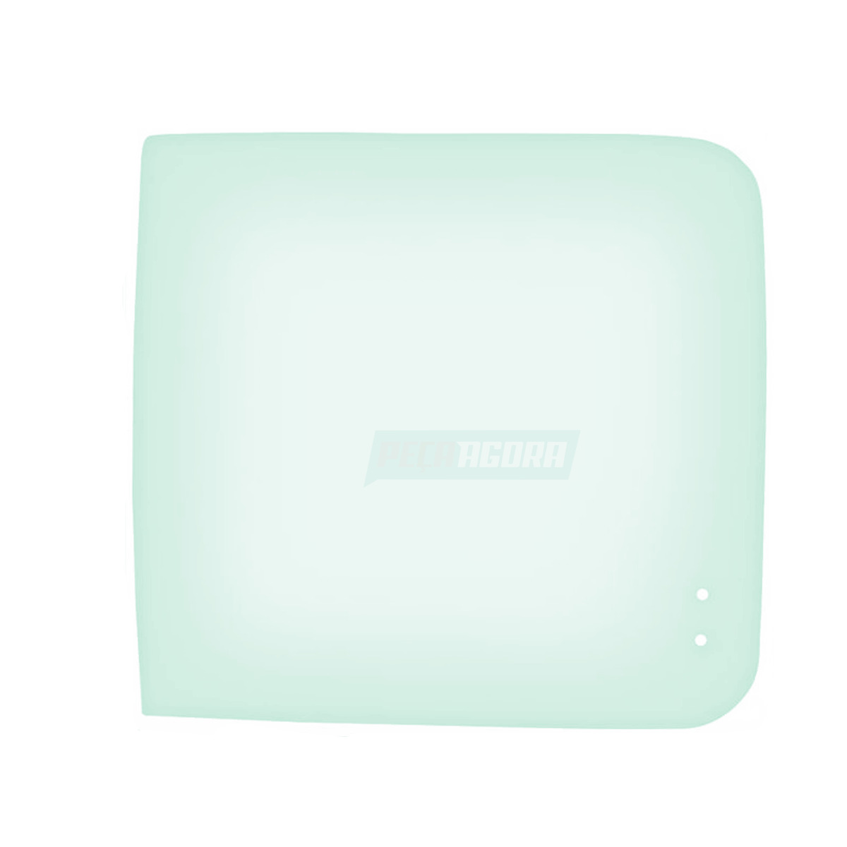 ULTIMO  VIDRO LATERAL MOVEL ESQUERDO VERDE 670X505 CURVO COM FUROS HYUNDAI H100 