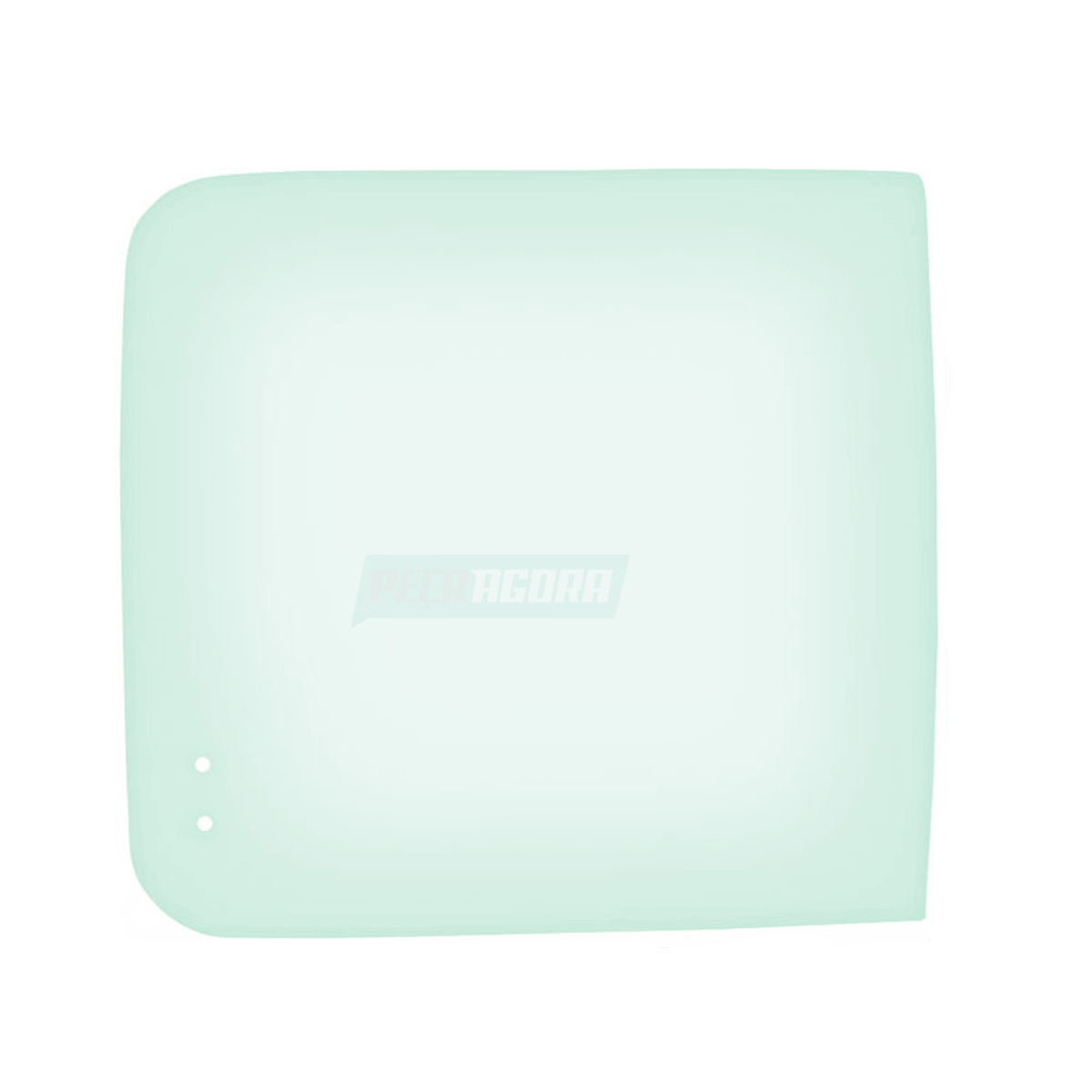 ULTIMO VIDRO LATERAL MOVEL DIREITO VERDE 670X505 CURVO COM FUROS HYUNDAI H100 <P