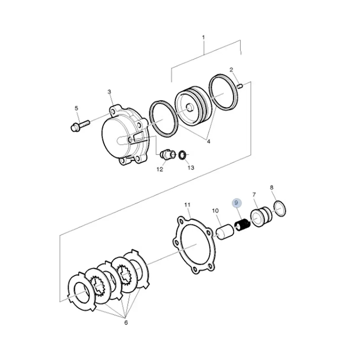 MOLA PISTAO FREIO CAIXA VOLVO FH FM FMX B11R B9R B13R TODOS COM CAMBIO ISHIFT (8