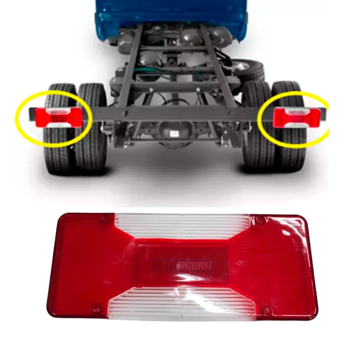 LENTE LANTERNA TRASEIRO UNIVERSAL COM AVARIA PARA IVECO DAILY CHASSI 2008 EM DIA