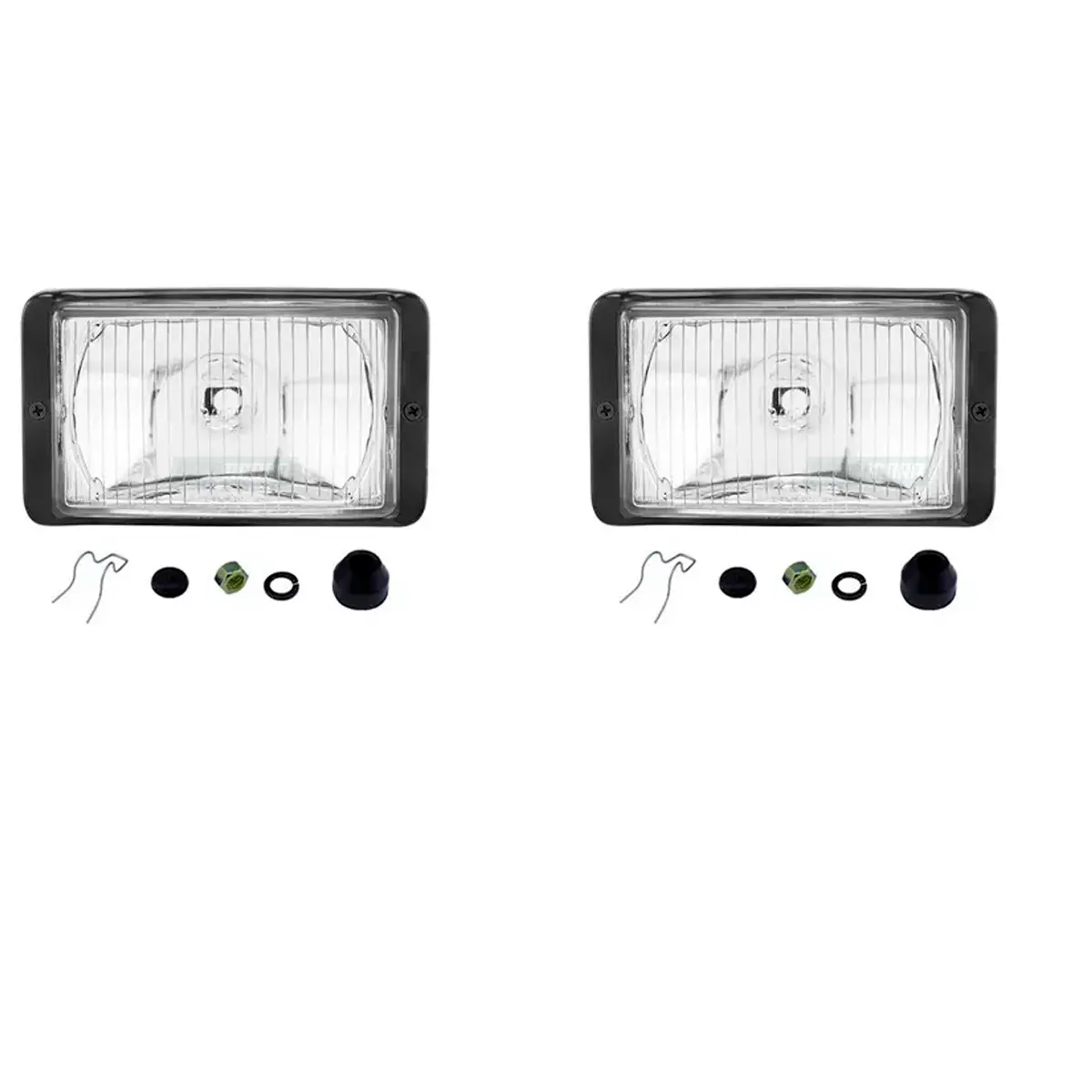 CAIXA 2 FAROIS MILHA AUXILIAR UNIVERSAL H3 RETANGULAR 155X90MM PRETO VIDRO MB SC