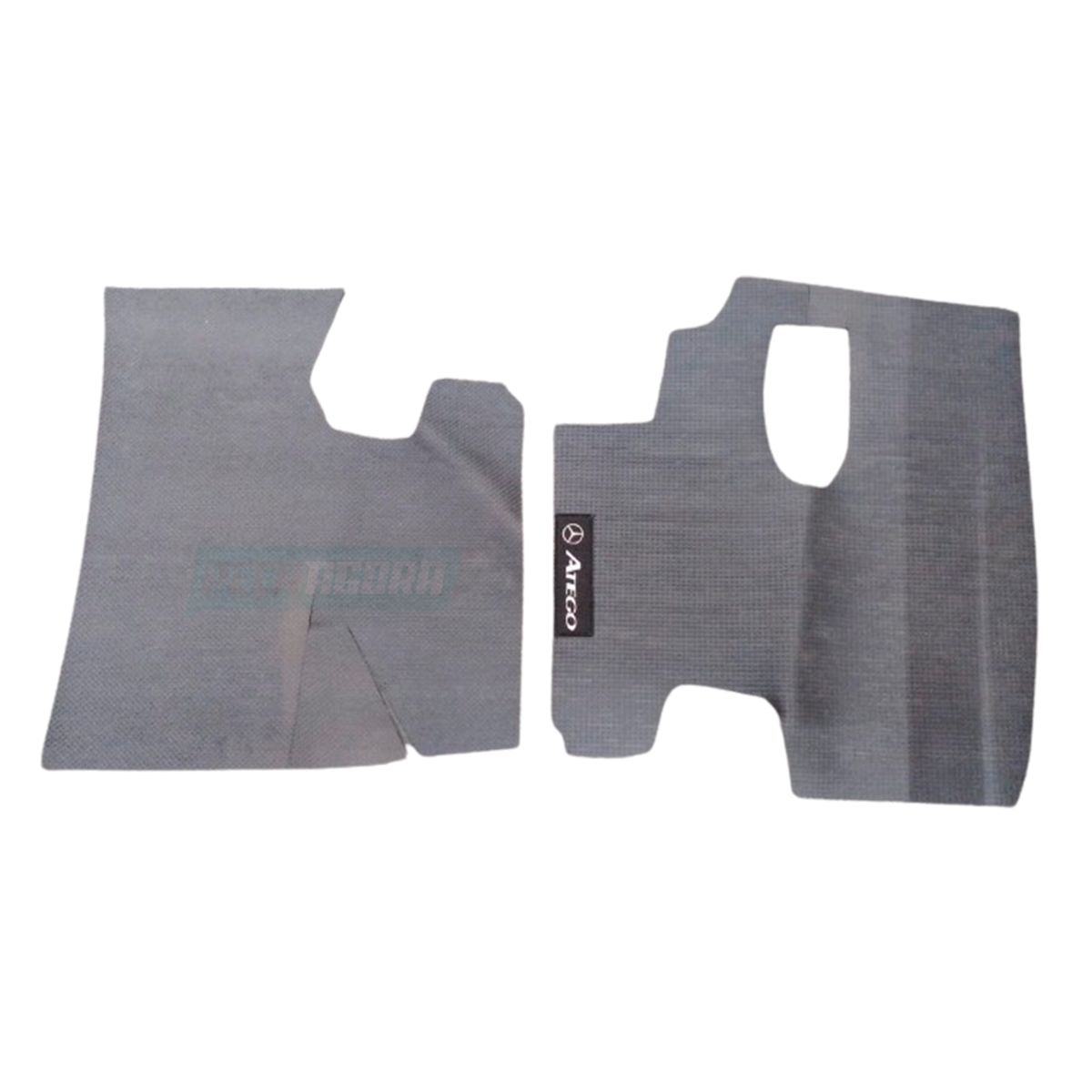 TAPETE MB ATEGO BORRACHA TEXTURIZADO 2 PECAS COM NOME COM LOGO MERCEDES BENZ (13