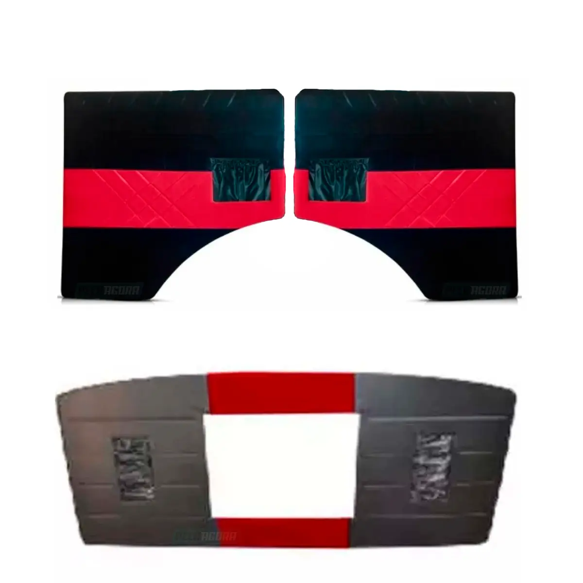 PAR FORRO PORTA E FORRO TETO VERMELHO COM BOLSA MB 1113 1114 1513 1313 1518 (K.M