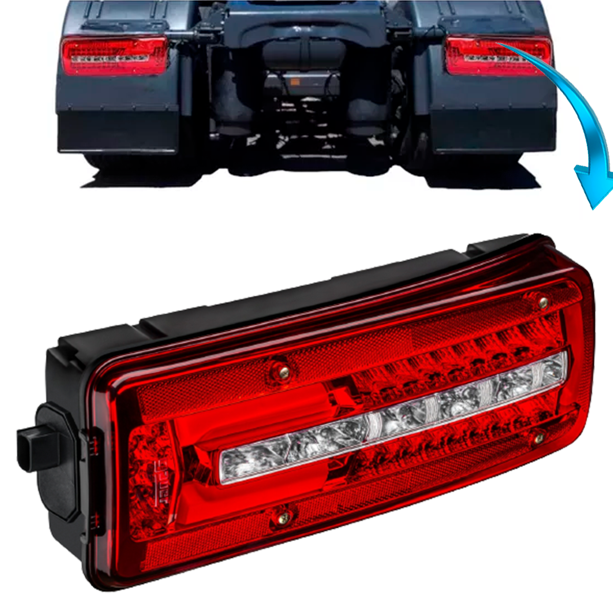 トラックLED  6個 LANTERNA LED TRASEIRA DIREITO SEM VIGIA DAF XF 2023 BIVOLT