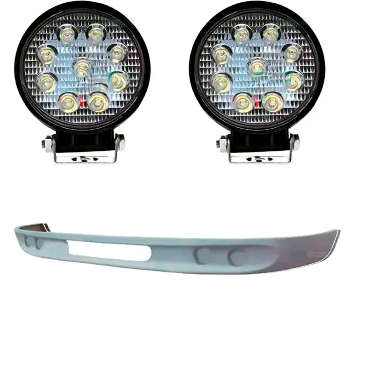 KIT SPOILER COM 2 FAROIS MILHA LED BIVOLT MB 1113 ANTIGO SERGIPANO FAROL REDONDO