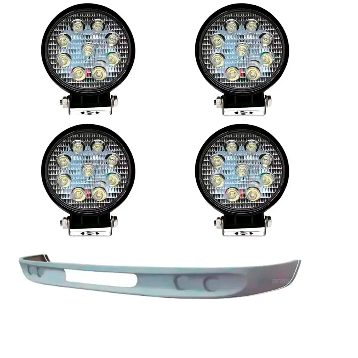 KIT SPOILER FIBRA COM 4 FAROIS NEBLINA LED MB 1113 SERGIPANO ANTIGO FAROL REDOND