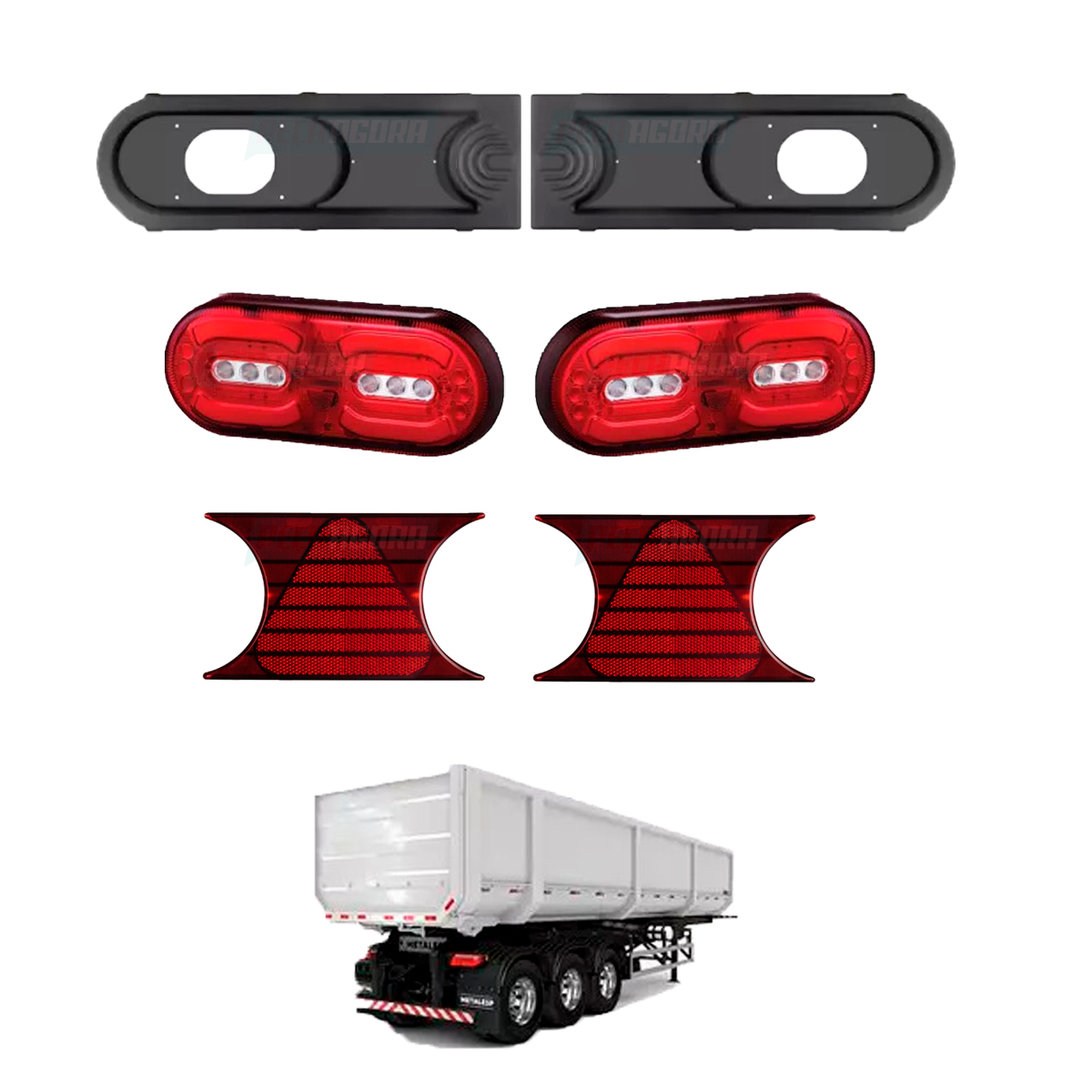 PAR LANTERNA TRASEIRA 36 24V  LED IMPLEMENTO CARRETA CAMINHAO (CX.854180325-L300