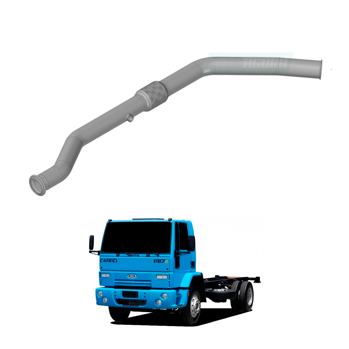 TUBO INTERMEDIARIO ESCAPAMENTO MOTOR FORD CARGO 1317E 1319E 1419E 1517E 1519E 17