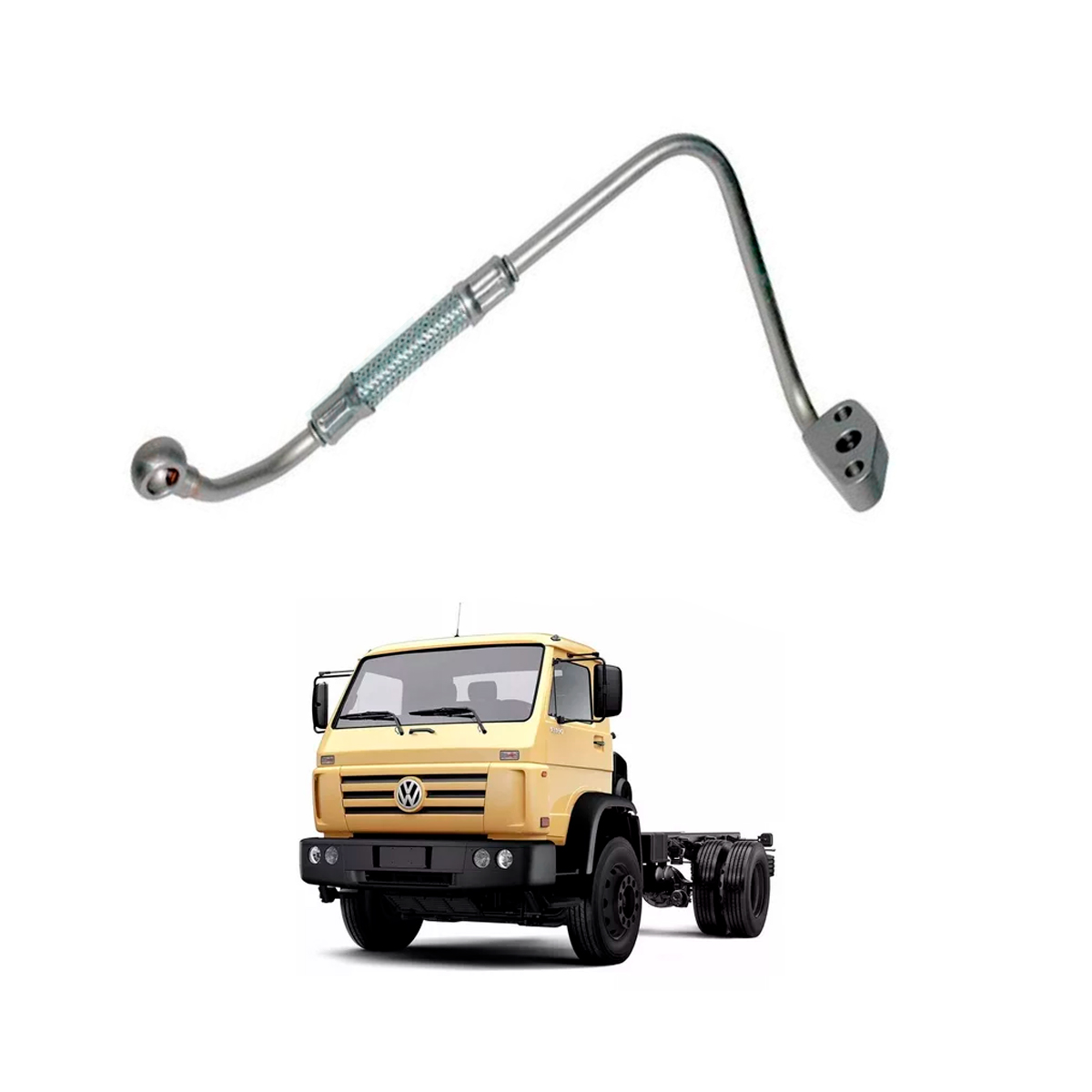 TUBO FLEXIVEL LUBRIFICACAO TURBINA ORIGINAL VW 12140T 8140 8140CE CO CKD ATE 98 