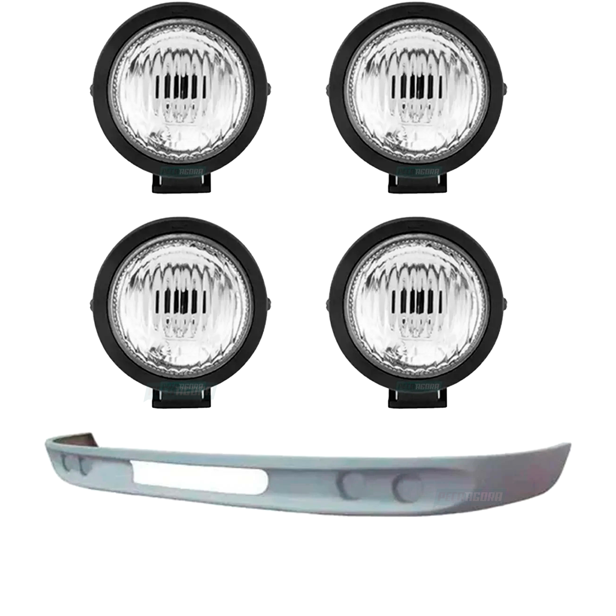 KIT SPOILER ANTIGO SERGIPANO 4 FAROIS NEBLINA 85MM H3 MB 1113 FIBRA (K.AS2144-AS