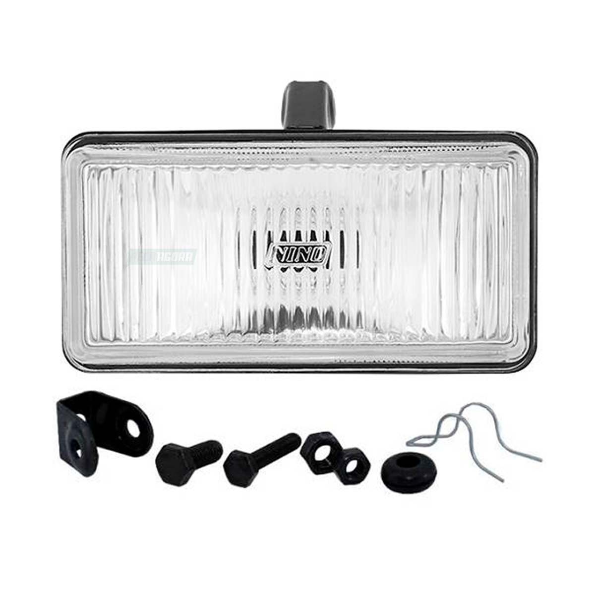 FAROL AUXILIAR MILHA LENTE RAIADA 152X78MM H3 UNIVERSAL RETANGULAR CRISTAL ESTRI