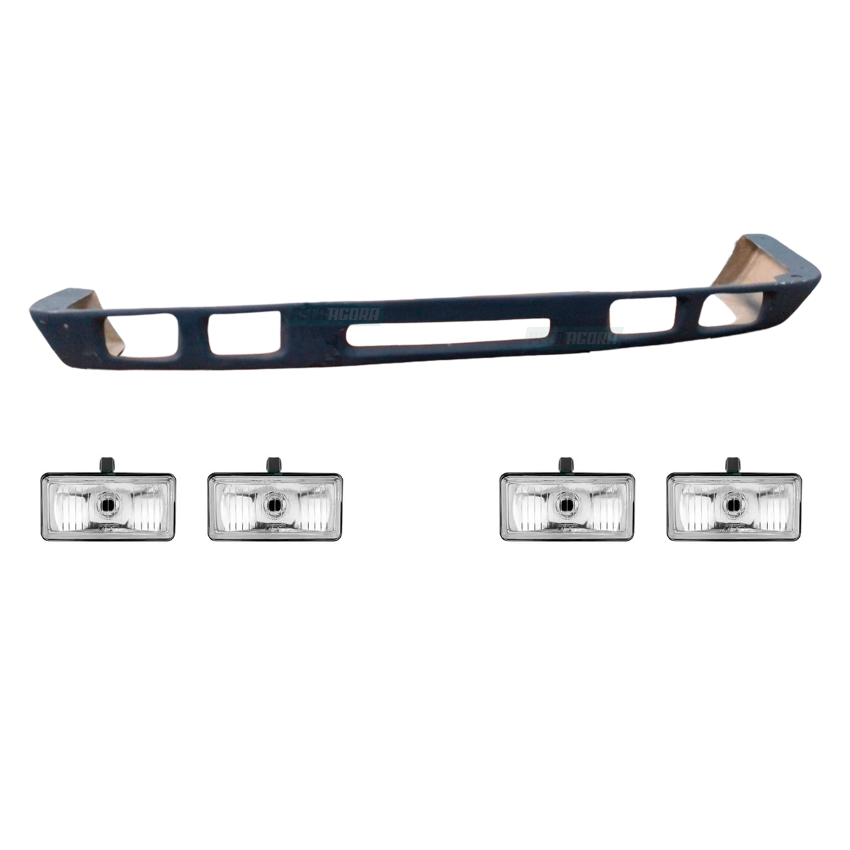 KIT SPOILER COM 4 FAROIS MB 1113 CENTRO ABERTO FIBRA (K.AS2140-424173-F15V)