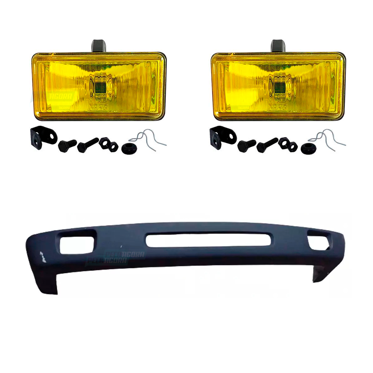 KIT SPOILER 2 FAROIS NEBLINA AMARELO MB 1113 1313 1513 2013 2213 CENTRO ABERTO C