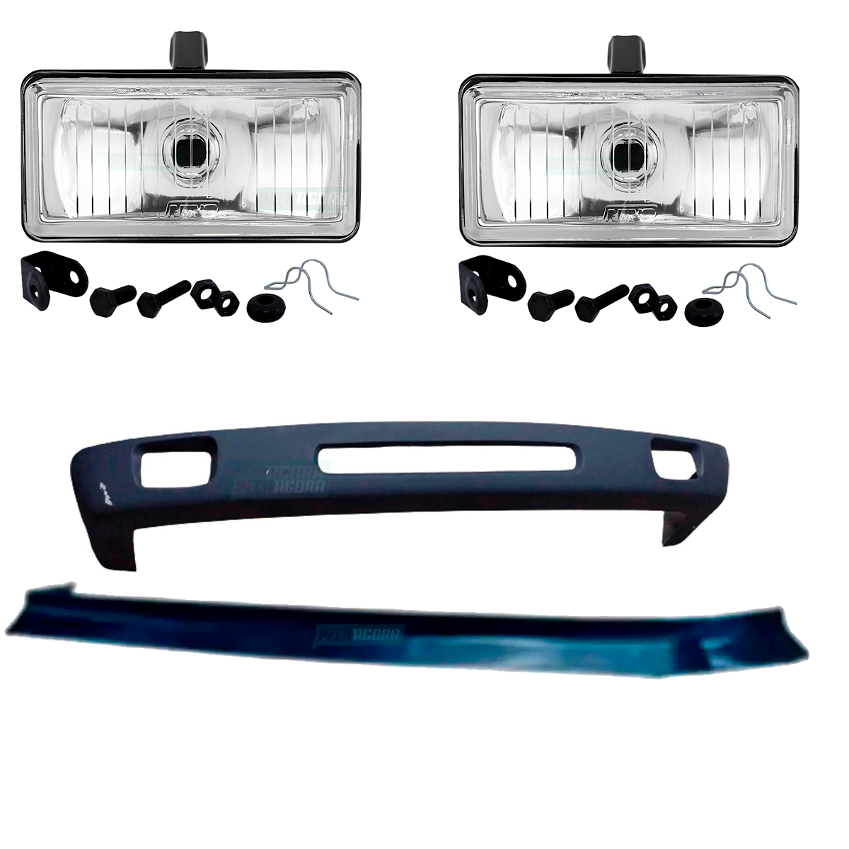 KIT SPOILER E BIGODE FIBRA COM 2 FAROIS NEBLINA MB 1519 (K.AS2231-AS1982P-424173