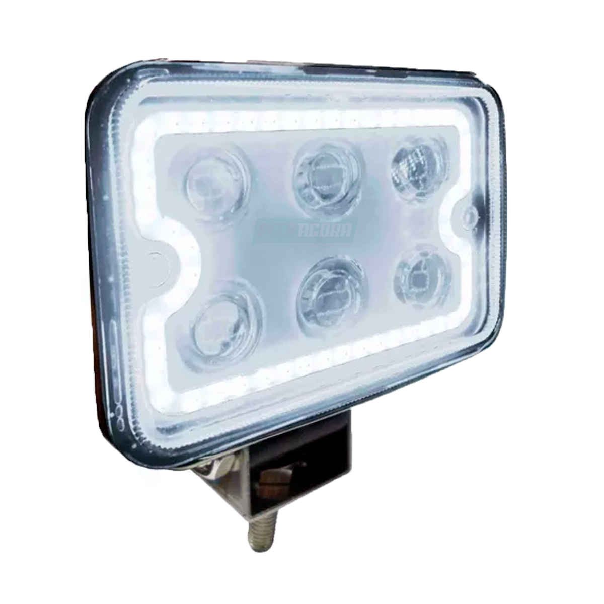 FAROL AUXILIAR 6 LEDS ARO L9 48V TRATORES MAQUINAS AGRICOLAS EMPILHADEIRA (DNI41