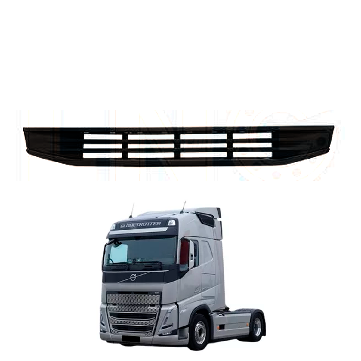 GRADE FRONTAL SUPERIOR PLASTICO VOLVO FH5 2021 FRISO PRETO (22822431*)