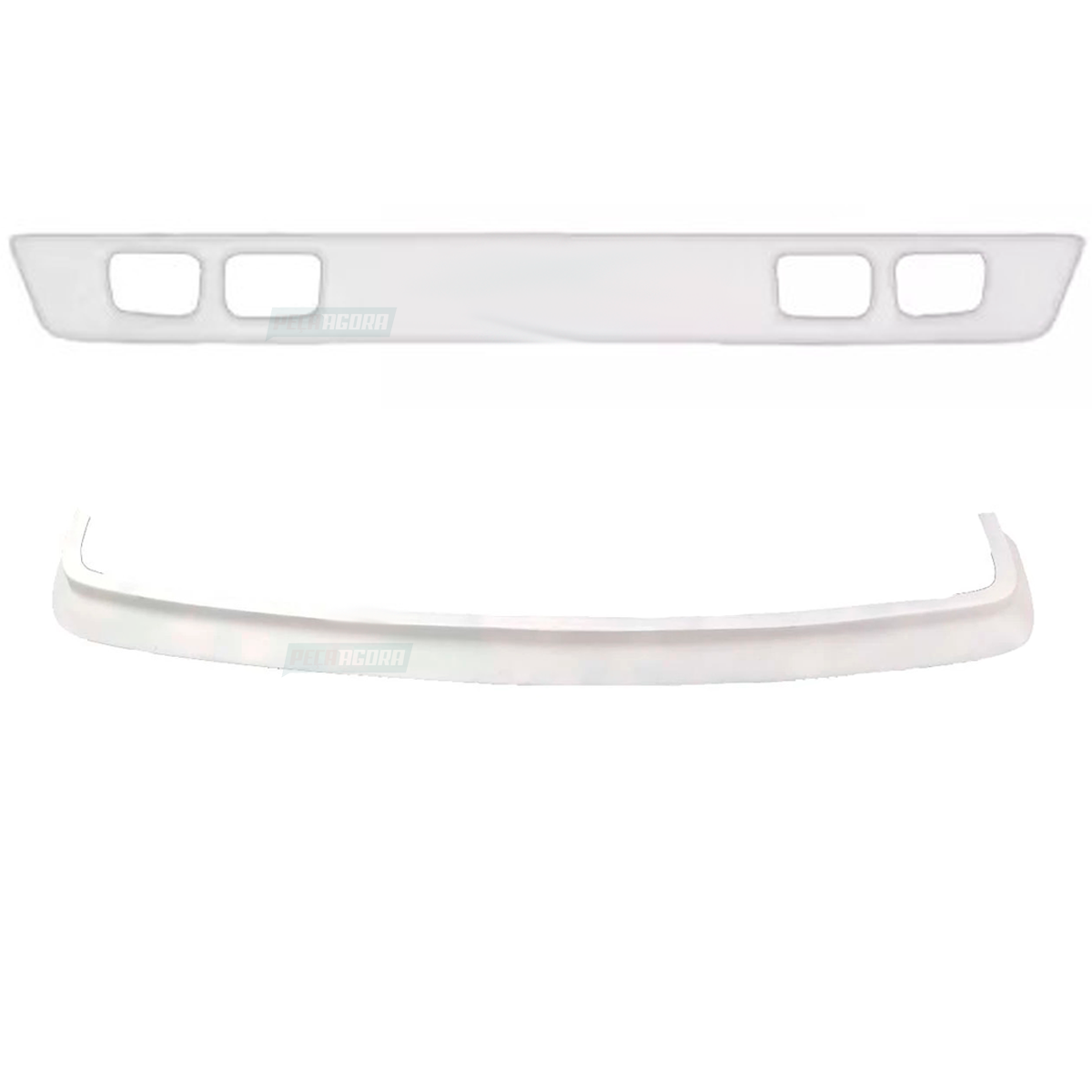 KIT SPOILER E BIGODE PARACHOQUE MB 1113 CARA PRETA 4 FAROIS CENTRO FECHADO FIBRA