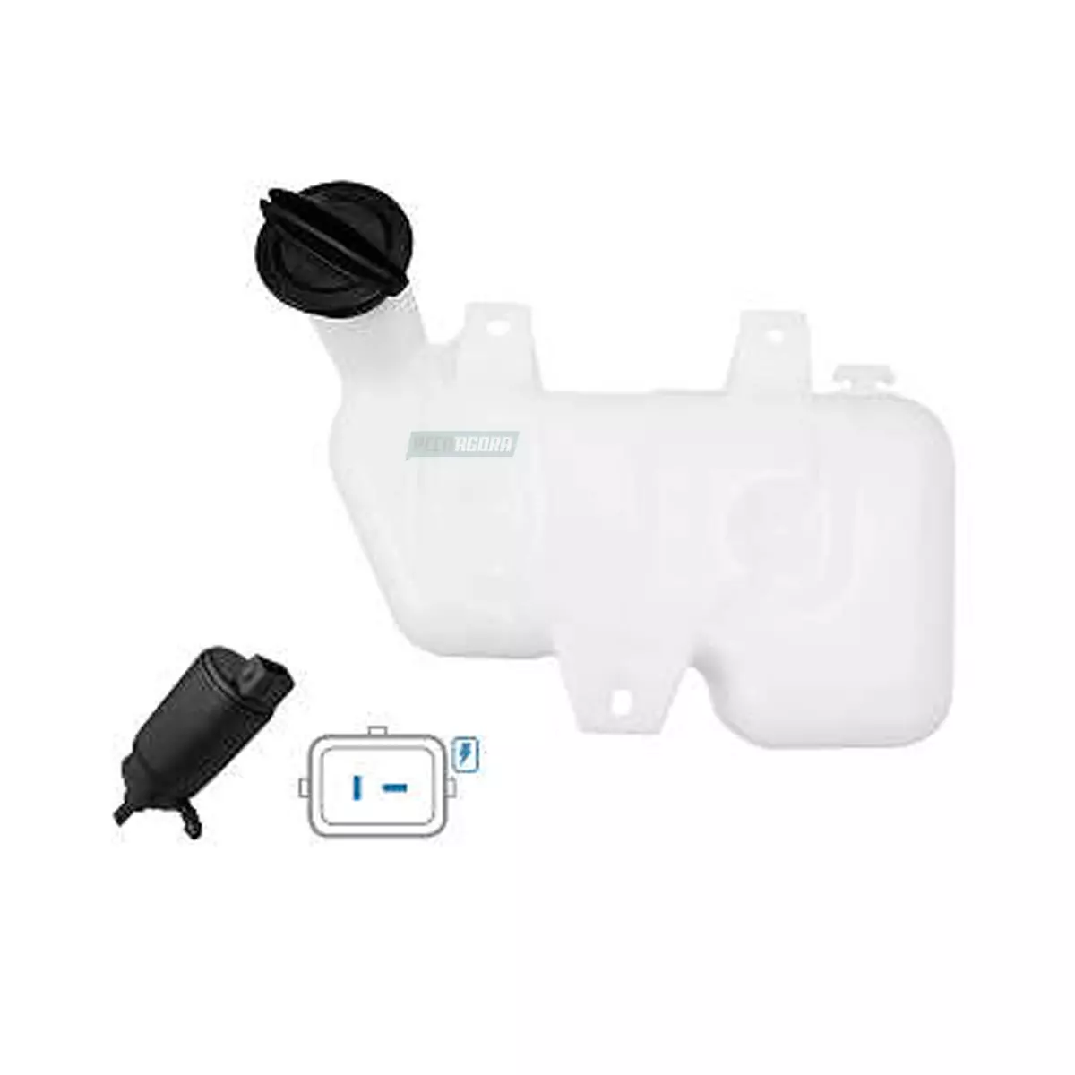 RESERVATORIO AGUA COM BOMBA 12V  VW 4160 6160 NOVA DELIVERY  (23B955451-001305)
